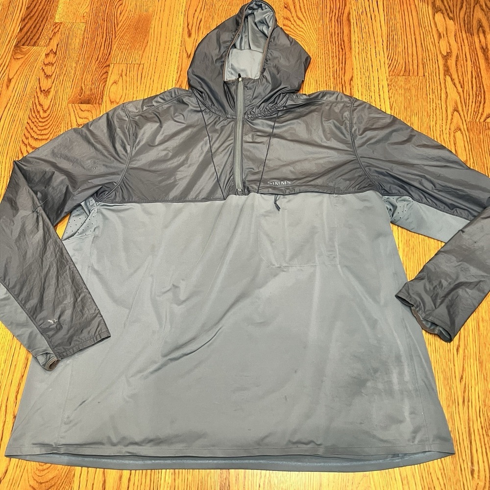 Simms Solarflex Wind Hoody Fishing Vented UPF 50 Mens 3XL Pullover 1/4 Zip